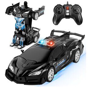 RC Transform Car police car Robot With Lights & Remote